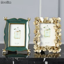 NOOLIM Nordic Vintage Golden Ginkgo Leaves 4/6 Inch Photo Frame Creative American Wedding Photos Frame Wedding Gift 2024 - buy cheap