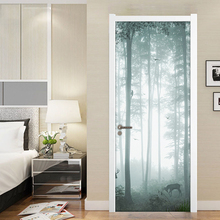 Forest Small Deer 3D Poster Door Sticker Wall Mural PVC Waterproof Wall Decals Wallpaper For Living Room Bedroom Door Home Decor 2024 - buy cheap