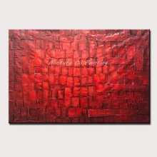 Pintura al óleo pintada a mano sobre lienzo, ladrillo rojo abstracto, decoración del hogar, oficina, decoración de pared, arte abstracto, sin marco 2024 - compra barato