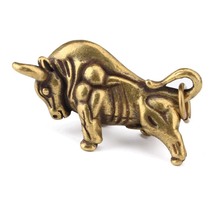 Bronze Lucky Bull Key Ring Bull Market Rich Bag Pendant For Women Man Key Chain Trinket key Chains Car Keychain Innovative Gift 2024 - buy cheap