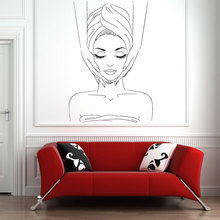 Girl in Bathing Massage Creative Wall Stickers for Beauty Salon Living Room Background Art Decoration Vinyl Wall Decals L909 2024 - buy cheap