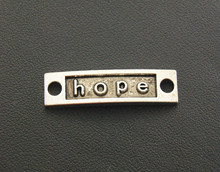 15 Uds 6x27mm Color plata/bronce letra "Hope" conector, abalorios de enlace compatibles con la fabricación de joyas 2024 - compra barato