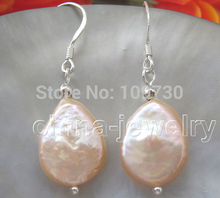 ry00222 5pcs  sell for weekend @ 14mm pink freshwater pearl earring- hook 2024 - buy cheap