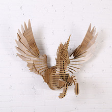 Europe Style FLYING UNICORN Wood Wall Art Sculpture 3D Puzzle Animal Wall Hanging for Wall/Bar/Club WDM021M 2024 - купить недорого