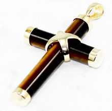 free shipping  Fashion Charm African Roar Tiger Eye Cross Pendant Necklace 17'' 2024 - buy cheap