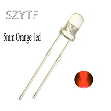 100pcs 5mm Diode Orange LED Light Water Clear Lens Round High Brightness Light-Emitting Diode Lamp Through Hole 2024 - buy cheap
