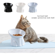 Cuenco de cerámica clásico para gato, cuenco protector para la salud Cervical, alimentador de agua de Base alta para cachorros y gatitos, Alimentación de Mascotas, nuevo 2024 - compra barato