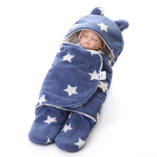 Novo bebê recém-nascido envoltório de veludo cobertor enrolado, carrinho de bebê ao ar livre, saco de dormir infantil, malha macia e quente 2024 - compre barato