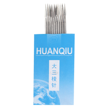 Huanqiu-aguja de acupuntura de acero inoxidable, aguja prismática de masaje de tres bordes, 1,6x65mm/2,6x65mmSZ, 10 piezas 2024 - compra barato