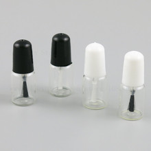Frascos de vidro vazios para esmalte de unha, 30 pçs com tampa preta branca 3ml, recipiente pequeno para esmalte de unha de vidro com tampa de escova 2024 - compre barato