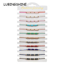LUBINGSHINE 12pcs/Sets Women Copper Crystal Beads Bracelets&Bangles Party Adjustable Charms Wristband Fashion Jewelry Gifts 2024 - buy cheap