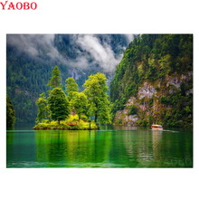 full square round drill diamond embroidery landscape lake,5d DIY diamond painting cross stitch,diamond mosaic picture puzzle 2024 - buy cheap