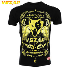VSZAP Boxing T Shirt Men MMA Clothing Gym Tee Shirt Breathable Cotton Shorts Fight Muay Thai Thai Boxing Shorts MMA Kickboxing 2024 - buy cheap