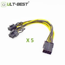 ULT-Best 5pcs/lot PCI-E PCIE 8p Female to 2 Port Dual 8pin 6+2p Male GPU Graphics Video Card Miner Power Extension Cable Cord 2024 - buy cheap