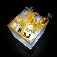 Hot transparent ice bucket LED light square test tube wine champagne cocktail barrel durable ice wine 2024 - buy cheap