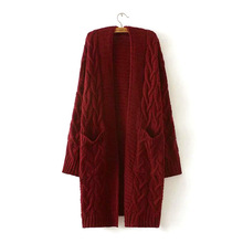 Cardigã feminino casual, casaco longo de malha para outono e inverno 2024 - compre barato