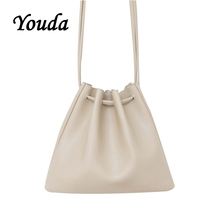 Youda Summer New Soft Side Belt Crossbody Bag Solid Color Simple Fashion One Shoulder Bucket Bags Ladies Small Size Handbag 2024 - buy cheap