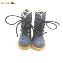 Beioufeng bjd botas altas para bonecas, tênis para bonecas, acessórios de bonecas, sapatos de lona casuais para bonecas blythe toy 6 pares 2024 - compre barato