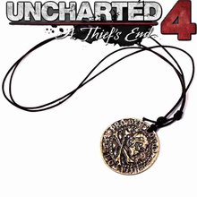 dongsheng PS4 Uncharted 4 A Thief's End Metal Pendant Necklace Limited Collection Pirate Skull Gold Coin Metal Keychain-30 2024 - buy cheap