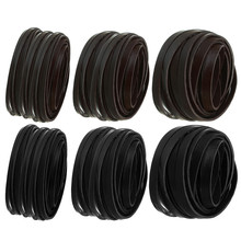 Cuerdas de cuero genuino para fabricación de joyas, 5 metros/lote, 3mm, 5mm, 10mm, negro/marrón, Cordón de cuero plano 2024 - compra barato