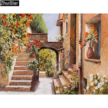 Zhui-pintura de diamante 5D DIY "Jardín de la calle", cuentas cuadradas completas, bordado 3D, punto de cruz, decoración de mosaico de diamantes de imitación, Y11 2024 - compra barato