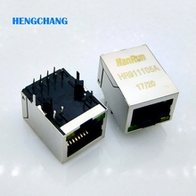 Hanrun HR911105A RJ45 Connector  RJ45 Socket PCB Mounting Network Adapter For Ethernet Network Data Transfer with  Lamp 5pcs/lot 2024 - buy cheap