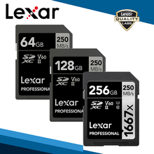 Оригинальная SD-карта Lexar, 250x128, 256, ГБ, ГБ, SDXC, МБ/с. U3, флэш-карта памяти для цифровой камеры 3D 4K 2024 - купить недорого