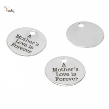 10pcs/lot Mother charm A mother's love is forever Stainless steel message Charm pendant 20mm 2024 - buy cheap