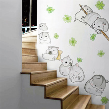 Cute Little Hamster Wall Stickers For  Kids Rooms Bhildren Bedroom Living Room Nursery School Corridor Glass Wall Decor Decals 2024 - buy cheap
