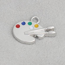 RAINXTAR Fashion Enamel Color Alloy Palette Charms For Kids Gifts 50pcs 14*19mm AAC551 2024 - buy cheap