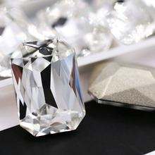 Strass de vidro retangular 4mm/13x18mm, strass em formato octagonal, acessórios de roupas diy 2024 - compre barato