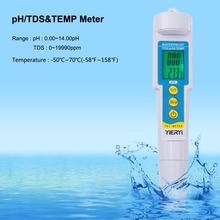 Yieryi 3 в 1 pH-986 тестер воды многопараметрический рН-монитор PH TDS метр аквариумный кислотный анализатор качества воды для напитков 2024 - купить недорого
