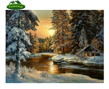 Diamante bordado inverno paisagem 5d diy pintura diamante ponto cruz moderno abstrato pintura a óleo arte retalhos artesanato 2024 - compre barato