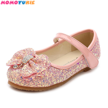 Children Princess Shoes New 2017 Girls Sequins Wedding Party Kids Baby Enfants Hot Shoes for Girls Pink Gold School Dance 2024 - buy cheap