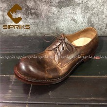 Sipriks exclusivo designer retro couro genuíno clássico sapatos dos homens goodyear welted gents terno sapatos de alta temperatura produção 45 2024 - compre barato