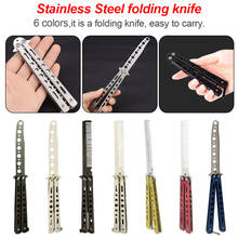 Colorful Stainless Steel Folding Knife for Balisong Trainer Training Practice Butterfly Style Dull Blade Knife 2024 - buy cheap