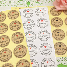100Pcs/Lot Kraft Paper "Thank You" Sticker Labels Stickers Paper Round Self-adhesive Labels Sealing For Tips Box Bag Card 2024 - buy cheap