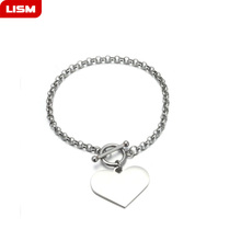 Trendy  Heart Charms Bracelet for Women Fashion Silver Color Capital  Pendant Chain Bracelets Jewelry NEW Gifts 2024 - buy cheap