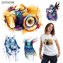 Zotoone listras de tinta colorida em ferro, adesivos de transferência de calor para roupas, para decoração de roupas, presente g 2024 - compre barato