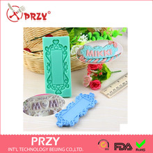 New Arrival Oval Frame Sugar Silicone Mold Picture Frame/nameplate Mold Mirror Fondant Cake Decoration Tools Moulds PRZY 001 2024 - buy cheap