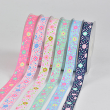 free shipping 10yards 1 " 25 mm flowers pattern ribbon pattern printed satin ribbon 2024 - buy cheap