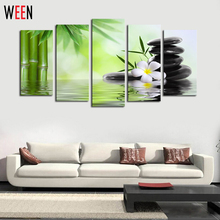 Frameless 5 Piece Bamboo Stone Scenery Canvas Picture Art HD Print Painting on Canvas For Home Decor Modern Home Wall Decor 2024 - buy cheap