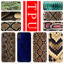 Funda de TPU suave para iPhone 13, 12 Mini, 11 Pro, XS, Max, XR, X, 8, 7, 6 Plus, SE, 2020 S, cubierta de piel colorida con textura de serpiente, 2020 2024 - compra barato