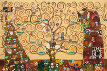 Pintura a óleo abstrata de gustav klimt, artesanal, a árvore da vida, frieto stoclet, 1909 réplicas de pintura de tela sem moldura 2024 - compre barato