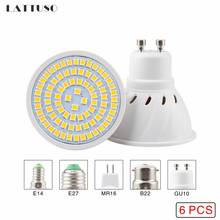 LATTUSO 6pcs/lot Lampada LED Bulb E27 E14 GU10 B22 MR16 110V 220V Bombillas LED Lamp Spotlight 48 60 80 LED Lampara Spot Light 2024 - buy cheap