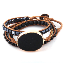 Fashion Beautiful Fashion Mixed Natural Stones Crystal Stone Charm 3 Strands Wrap Bracelets For Drop Shippers 2024 - buy cheap