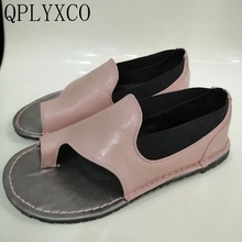 QPLYXCO 2019 Hot New Sale Big &small Size 32-47 Women Shoes Summe Sandals Flat Heels Fashion woman Casual Beach Slippers 1589 2024 - buy cheap