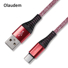 Olaudem Cable USB Type C For Xiaomi mi 5 Huawei Cotton Braided USB Type-C Cable For Samsung s9 Charging Phone Cables CB147 2024 - buy cheap