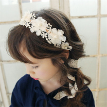 Tiara de cabelo de renda com strass e flores, acessório de cabelo para meninas e casamentos, de princesa, 1 peça 2024 - compre barato
