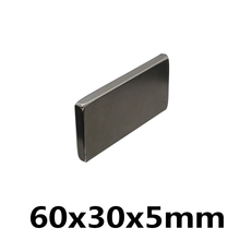 1 Pcs 60x30x5mm Neodymium Magnet Block N35 Permanent Super Strong Powerful Small Magnetic Magnets Square 2024 - buy cheap